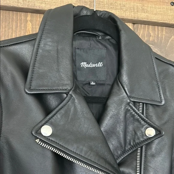 Madewell “The Ultimate Leather Motorcycle Jacket” Women’s Size Medium - Picture 7 of 12